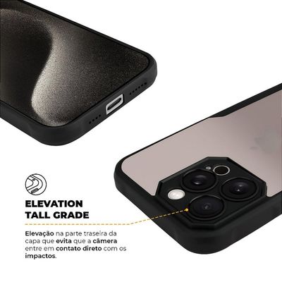 Kit Capa Dual Shock Sense e Pelicula Ultra Glass para iPhone 15 Pro Max - Gshield