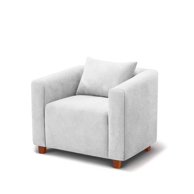 Poltrona Decorativa Helena Suede Branco - Inova Decorações