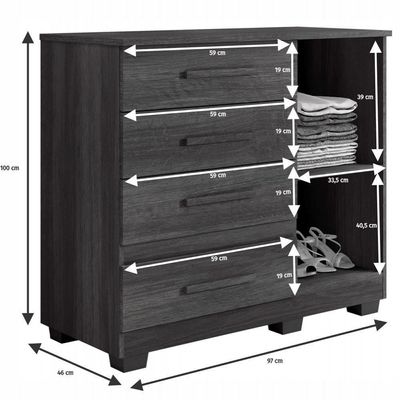Cômoda Melissa 4 Gavetas 1 Porta Com Sapateira - Benetil Cinamomo