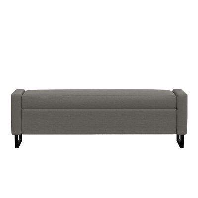 Recamier Bau Paris Base De Metal 1,20m Veludo Gafite - Inova Decorações
