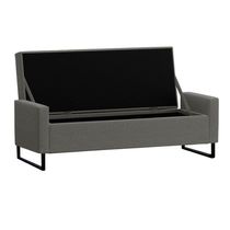 Recamier Bau Paris Base De Metal 1,20m Veludo Gafite - Inova Decorações