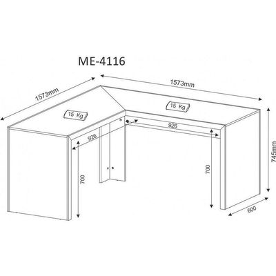 Mesa de Canto para Home Office ME4116 Branco Tecno Mobili