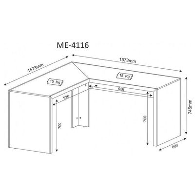 Mesa de Canto para Home Office ME4116 Branco Tecno Mobili