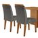 Mesa Olimpia 120 Mdf Com 4 Cadeiras Melissa Linho Grafite Naturalle
