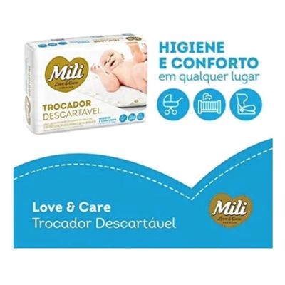 Trocador  Descartávell MILI Love & Care  2 Pacotes com 5 unidades