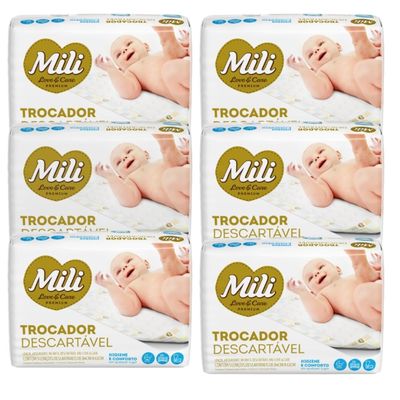 Trocador Descartável Mili  Love&Care 6 Pacotes c/ 5 unidades