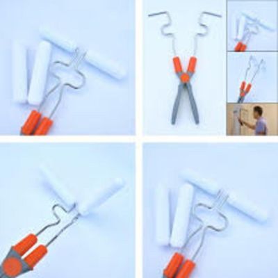 Rolo De Pintura Articulavel Duplo Pincel Magico Canto Moveis Portao Parede 2 Em 1 Dobravel Com 4 Espumas