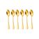 Colher de Mesa Dourada Ouro Talher Aço Inox Buffet Jogo 6un