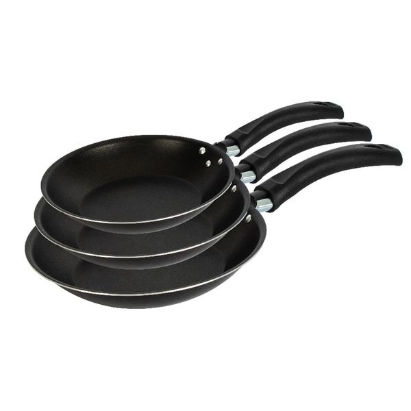 Conjunto de Frigideiras Francesa Antiaderente 18, 20 e 22 cm Preto Luz