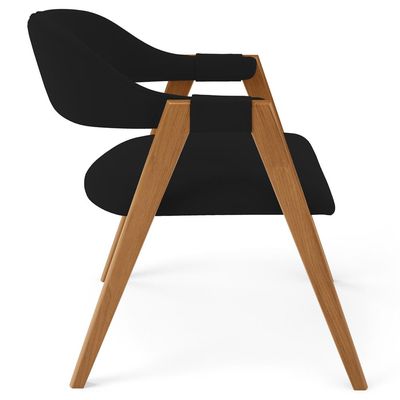 Cadeira de Jantar e Estar Living Estofada Nadja L02 Suede Preto - Lyam Decor