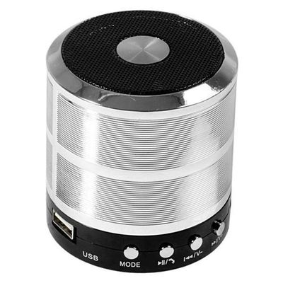 Mini Caixa de Som Portátil Speaker Ws-887 - Prata