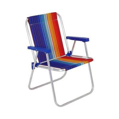 Cadeira de Praia Alta em Oxford e Alumínio Color Comfort Estampas Sortidas Bel Único