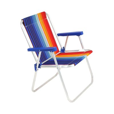 Cadeira de Praia Alta em Oxford e Alumínio Color Comfort Estampas Sortidas Bel Único