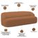 Sofá 3 Lugares Curvo Orgânico com 02 Poltronas Para Sala Living 250cm Barolo L06 Bouclê Terracota - Lyam Decor