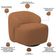 Sofá 3 Lugares Curvo Orgânico com 02 Poltronas Para Sala Living 250cm Barolo L06 Bouclê Terracota - Lyam Decor