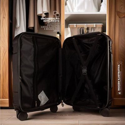 Mala de Bordo 20” com Porta-Copos Retrátil, Antifurto e Rodas 360° - Discovery - Gshield
