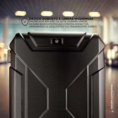 Mala de Bordo 20” com Porta-Copos Retrátil, Antifurto e Rodas 360° - Discovery - Gshield