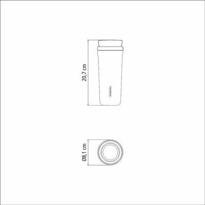 Copo Térmico Tramontina Aço Inox 460ml Bege Com Bocal 360°
