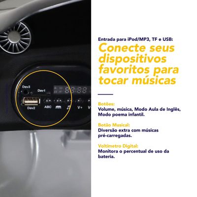 Carro Elétrico Audi TT RS 12V Cinza Bel Único / 12V