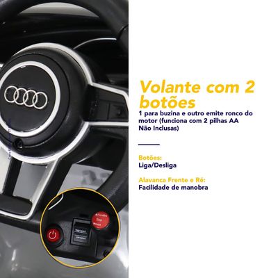 Carro Elétrico Audi TT RS 12V Cinza Bel Único / 12V