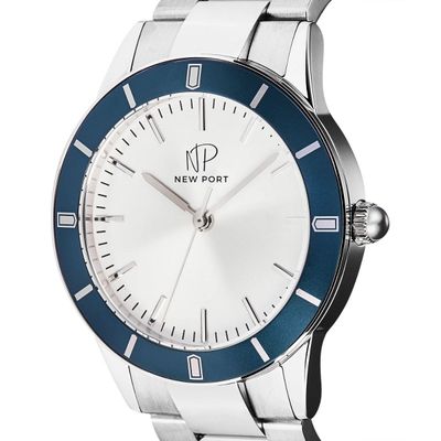 Relógio Masculino Azul Casual Elegante Analógico New Port