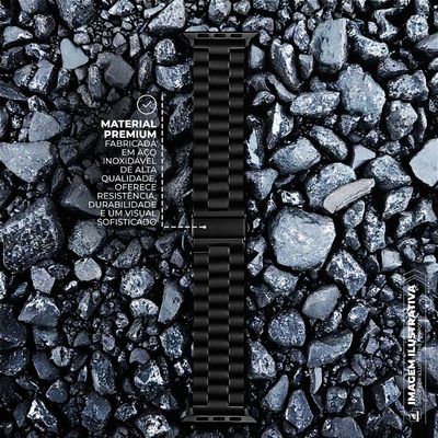 Pulseira para Apple Watch 38 / 40 / 41 MM - Metal Armor - Preta - Gshield