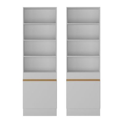 Armário/estante Escritório 2 Portas Multimóveis Mp7000 Branco/dourado Branco/dourado