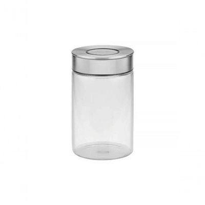 Pote De Vidro Tramontina Purezza Com Tampa De Aço Inox 10cm 1 Litros