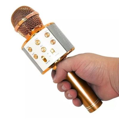 Microfone Karaoke Portatil Infantil Bluetooth Sem Fio Alto Falante Show Festa Escola Youtuber