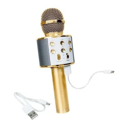 Microfone Karaoke Portatil Infantil Bluetooth Sem Fio Alto Falante Show Festa Escola Youtuber
