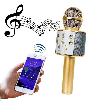 Microfone Karaoke Portatil Infantil Bluetooth Sem Fio Alto Falante Show Festa Escola Youtuber