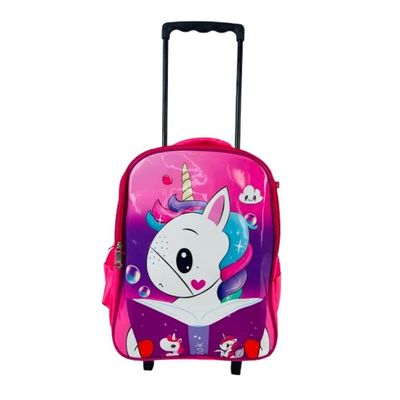 Kit Mochila Rodinhas Meninas Infantil Unicornio Escolar Estojo Lancheira Térmica Bolsa Carrinho