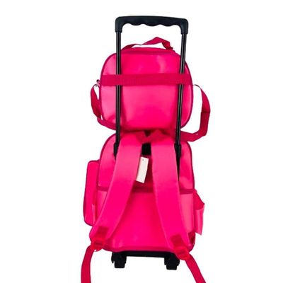 Kit Mochila Rodinhas Meninas Infantil Unicornio Escolar Estojo Lancheira Térmica Bolsa Carrinho