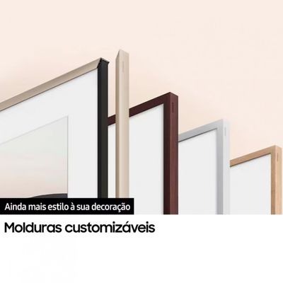 Smart TV 55 4K Samsung The Frame QN55LS03D QLED, Tela Matte Antirreflexo com Molduras Customizáveis, Design Modern Frame Preto / Bivolt