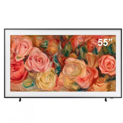 Smart TV 55 4K Samsung The Frame QN55LS03D QLED, Tela Matte Antirreflexo com Molduras Customizáveis, Design Modern Frame Preto / Bivolt