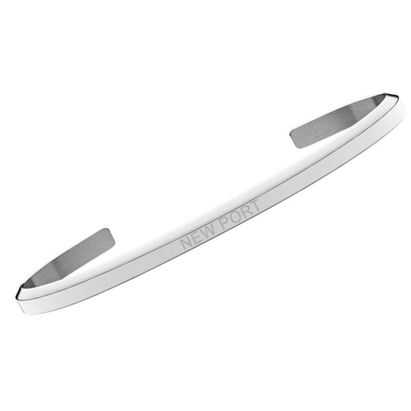 Bracelete Feminino Pulseira Aço Prateado Minimalista New Port