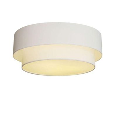 Plafon Duplo Cilíndrico Vivare Md-3065 Cúpula Em Tecido 80x70cm - Bivolt Branco 127/220v