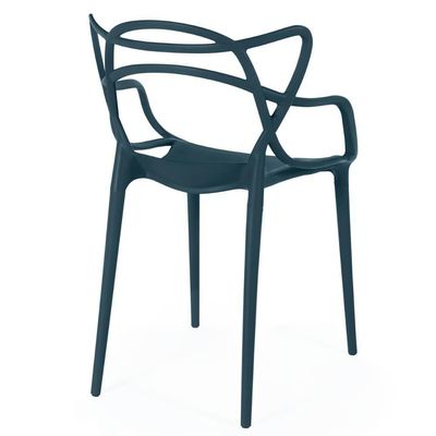 Kit 8 Cadeiras De Jantar Allegra Design Empilhável - Azul Marinho