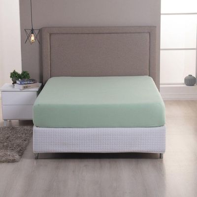 Lençol De Baixo Minimal King Avulso Com Elástico 01 Peça Malha 100% Algodão - Verde