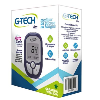 Kit Medidor de Glicose G-Tech Vita