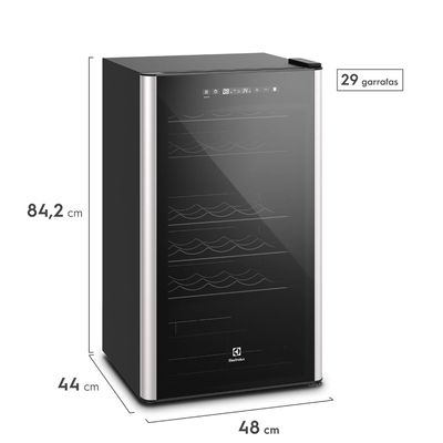 Adega de Vinho Climatizada Electrolux 29 Garrafas com Dual Zone e Painel Digital (WDF29) 127V