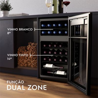 Adega de Vinho Climatizada Electrolux 29 Garrafas com Dual Zone e Painel Digital (WDF29) 127V