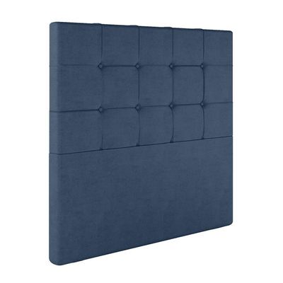 Cabeceira Estofada King 195 Cm Safira Veludo Azul Marinho