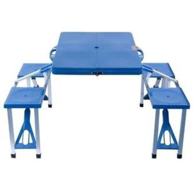 Mesa Camping Praia Com 4 Cadeiras Dobravel Vira Maleta Portatil Mesinha Picnic Pesca Estudo Crianças Com Banquinhos