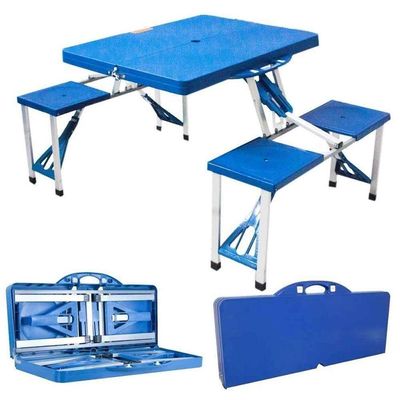 Mesa Camping Praia Com 4 Cadeiras Dobravel Vira Maleta Portatil Mesinha Picnic Pesca Estudo Crianças Com Banquinhos