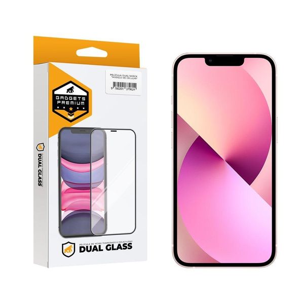 Película Dual Glass para iPhone 13 - Preto - Gshield Película Dual Glass para iPhone 13 - Preto - Gshield