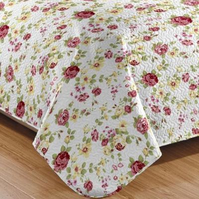 Kit Cobre Leito Colcha Casa Scarpa Mix Queen Estampado Dupla Face Floral 3 Peças - Laís
