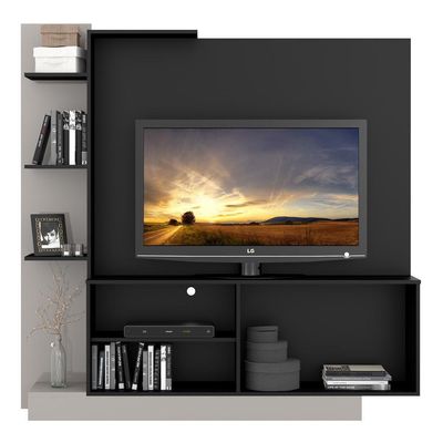 Estante Com Suporte Para Tv Até 55´´Fg3069 Preta/lacca Fumê