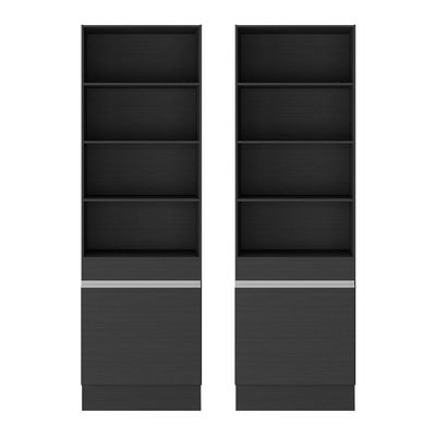 Armário/estante Escritório 2 Portas Multimóveis Mp7000 Preto/branco Preto/branco