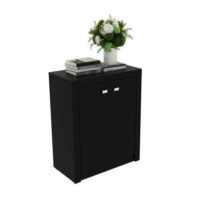 Balcão Escritório Com 2 Portas Multimóveis Vcr25013 Preto